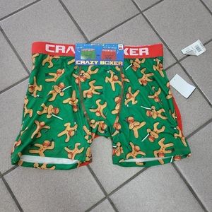 NWT Men's Size XL Christmas Crazy Boxer Briefs Ninja Gingerbread Men